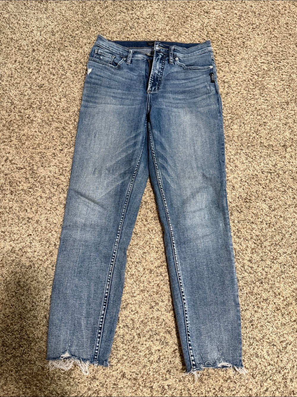 Silver Brand Women’s High-Rise Straight Jeans in Medium Blue